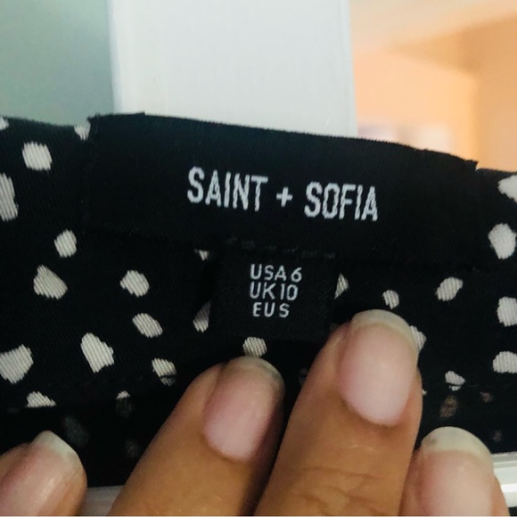 Saint+Sofia GREENWICH DRESS - BLACK SPOT TENCEL size 6 maxi - Picture 8 of 12